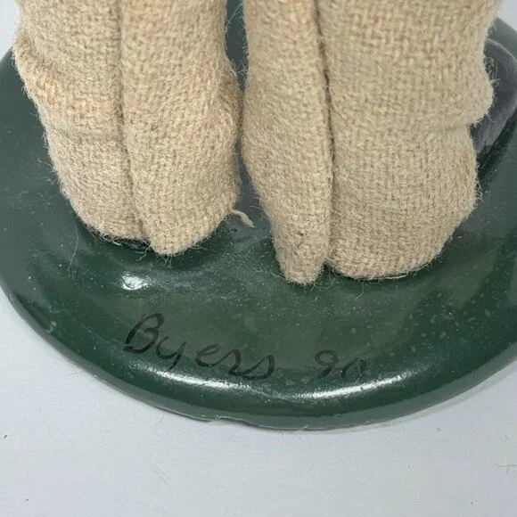 Byers Choice Bob Cratchit & Tiny Tim First Edition 1990 Green Brown Coats Beige - Picture 10 of 13